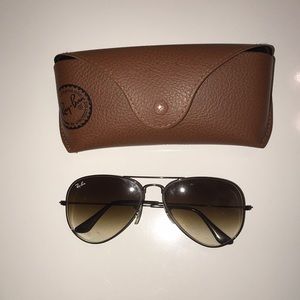 black metal Ray Ban sunglasses + case!!!